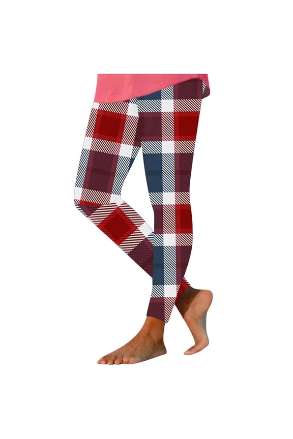 Pants for Women Plaid Printed Tight Yoga Pants Long Pants Inside And Outside Can Wear Leggings Yoga Pants