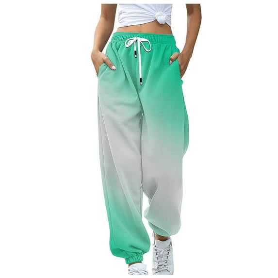 Ayfxijin Pants for Women,Women's Loose Fashion Casual Printed Pocket Drawstring Trousers