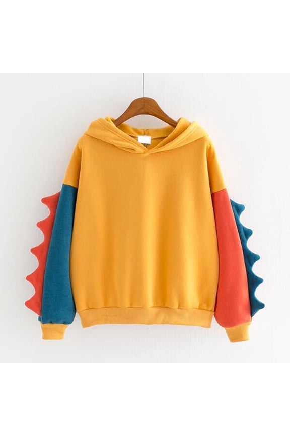 Pullover Sweaters for Women,Fashion Women Casual Loose Long Sleeve Splice Dinosaur Sweatshirt Tops