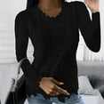 thumbnail image 1 of Ayfxijin Pullover Sweaters for Women Lace Slim Long Sleeve Blouses Floral Crewneck Elegant Tunic Tops, 1 of 5