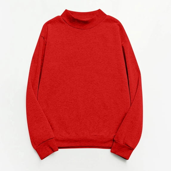 Ayfxijin Pullover Sweaters for Women Pullover Oversized O-Neck Sweatshirts Long Sleeve Turtleneck Velvet Sweatshirt