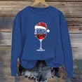 thumbnail image 1 of Ayfxijin Pullover Sweaters for Women,Women's Pullover Christmas Red Wine Glass Print Long Sleeve O-Neck Sweatshirts, 1 of 3