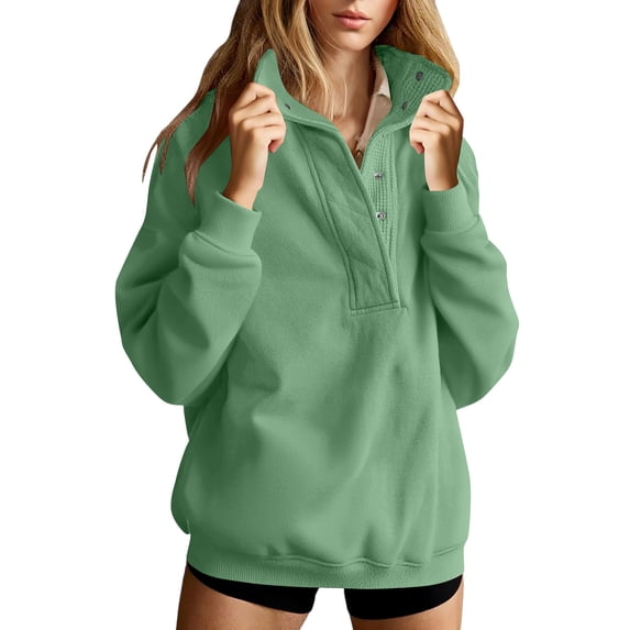 Ayfxijin Pullovers for Women Sweatshirt Oversized Sweatshirts Long Sleeve Stand Collar Pullover Fall Clothes