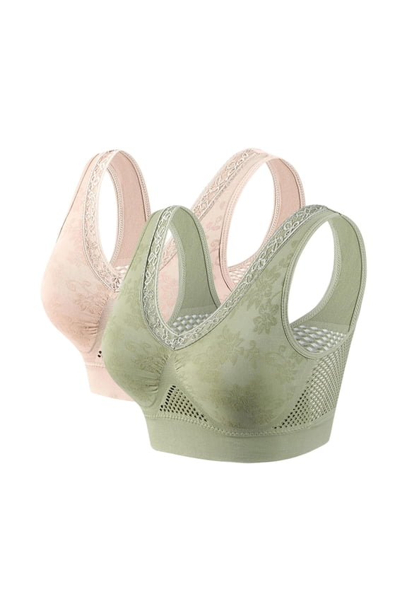 Seamless Bra for Women Middle Aged And Elderly Bras Without Steel Rings Large Size Underwear Front Button Bra