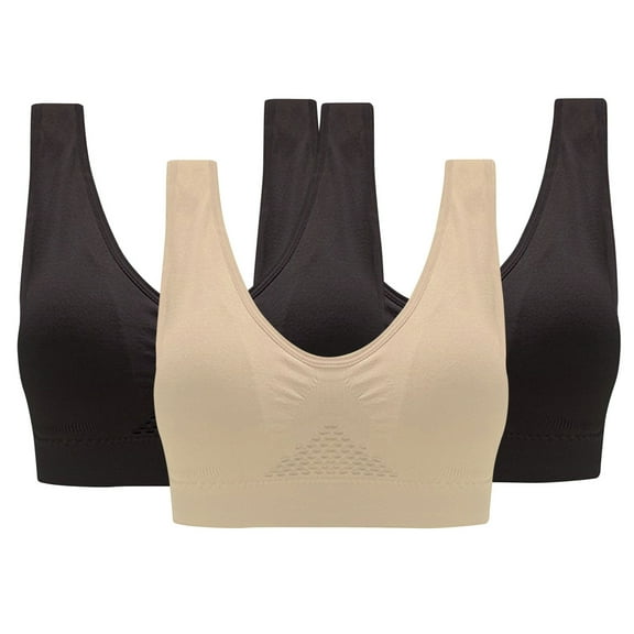 Ayfxijin Sports Bras for Women,3-Pack Women Sports Bra Without Support Yoga Running Underwears