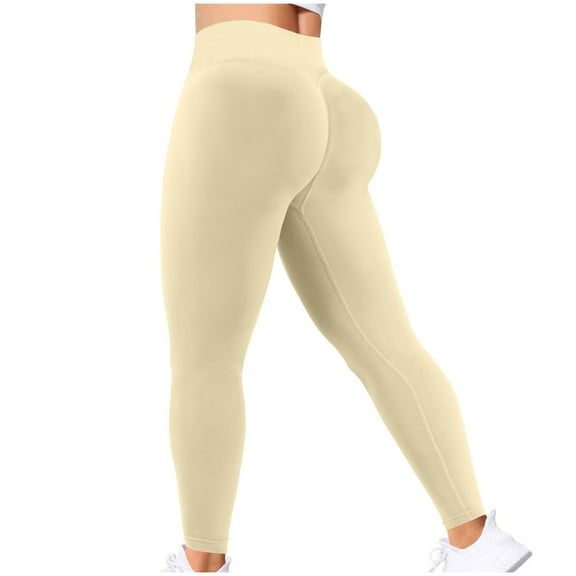 Ayfxijin Sweatpants Women，Women's Solid High Waisted Hip Elastic Fitness And Sports Tight And Nude Yoga Long Pants
