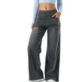 thumbnail image 1 of Ayfxijin Wide Leg Pants Woman，Women'S Denim Wide Leg Pants With High Waist And Multiple Pockets Straight Leg Pants, 1 of 5