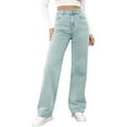 thumbnail image 1 of Ayfxijin Wide Leg Pants Woman，Women'S High Waist All Straight Leg Wide Leg Pants Jeans, 1 of 7