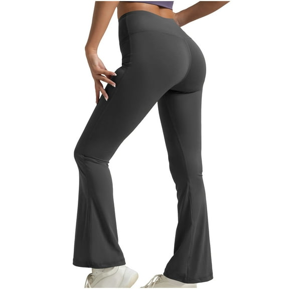 Ayfxijin Wide Leg Sweatpants Women,Women'S Long Solid Color Hip Lift Fitness High Waist Elastic Exercise Yoga Pants