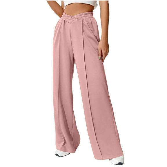 Ayfxijin Wide Leg Sweatpants Women，Women's Long Pants Home Pants Solid Color Casual Wide Leg Sports Pants Long Pants