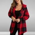 thumbnail image 1 of Ayfxijin Winter Coats for Women Fashion Winter Coat Long Sleeve Plaid Faux Shearling Oversized Jacket, 1 of 9