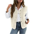 thumbnail image 1 of Ayfxijin Winter Coats for Women,Womens Winter Vests Sleeveless Fleece Jacket Zip Up Warm Coat With Pockets Outerwear, 1 of 8