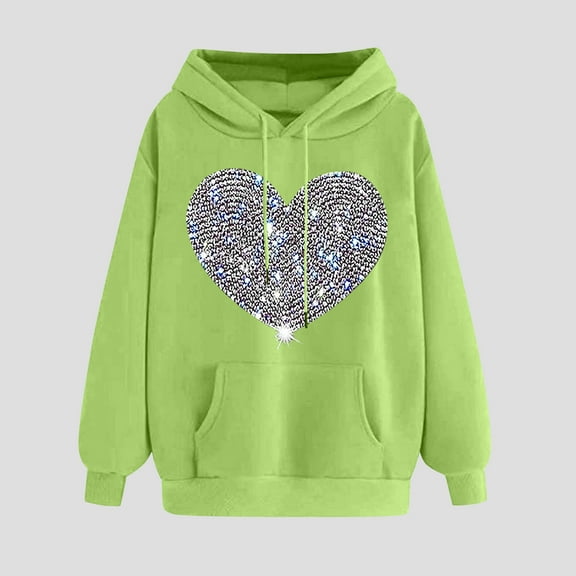 Ayfxijin Women's Hoodies Pullover Printed Off Shoulder Sleeves Long Sleeved Hooded Sweatshirt