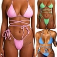 thumbnail image 1 of Ayfxijin Women's Modest Solid Two-Piece Bikini Set Beach & Hot Spring Swimwear, 1 of 5