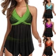 thumbnail image 1 of Ayfxijin Women's Resort Plus Size Swimwear,Conservative Printed Split Two-Piece Bathing Suit, 1 of 1