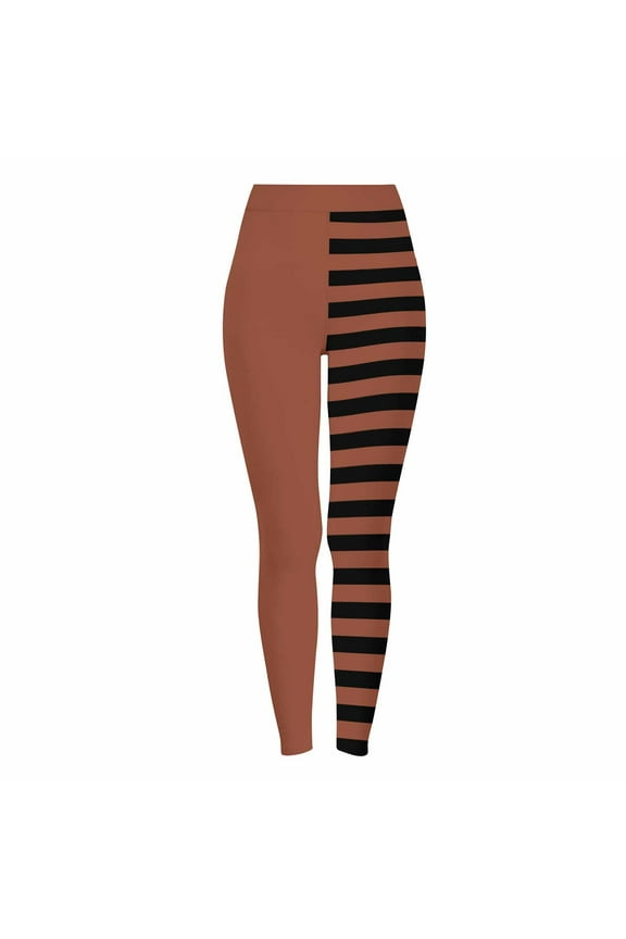 Women's Work Pants Striped Print Leggings Sports Fitness Pants Fitting Tight Peach Hip Yoga Stretch Pants