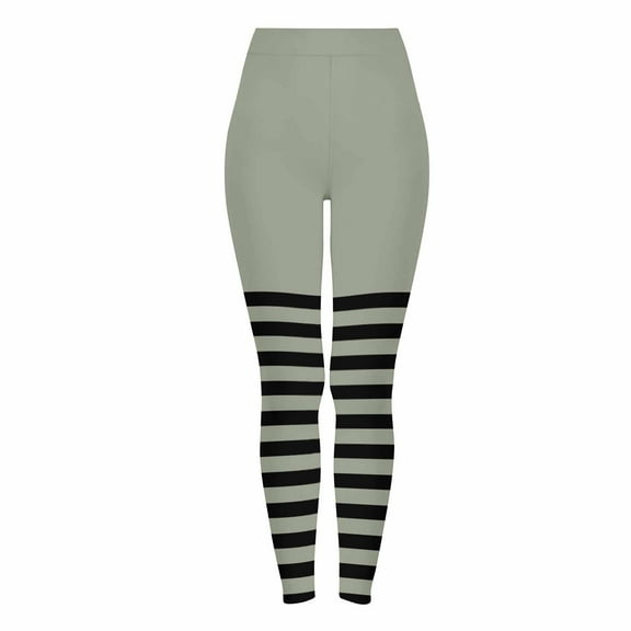 Ayfxijin Women's Yoga Pants Striped Print Leggings Sports Fitness Pants Fitting Tight Peach Hip Yoga Stretch Pants