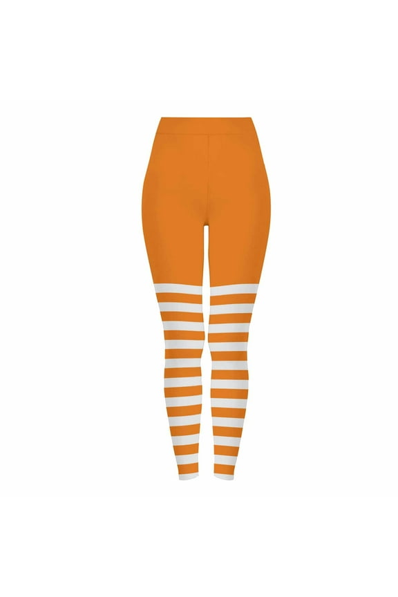 Work Pants Women's Halloween Striped Print Leggings Sports Fitness Pants Tight Peach Hip Yoga Stretch Pants