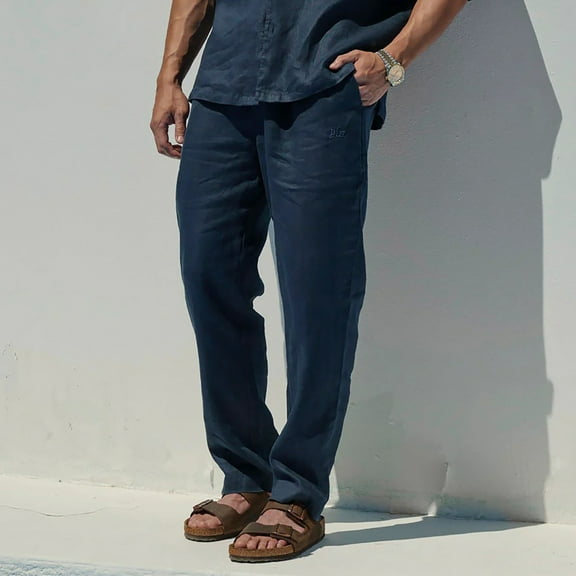 Ayfxijin Work Pants for Men,Men's Casual Fashion Holiday Solid Casual Elastic Waist Pocket Pants