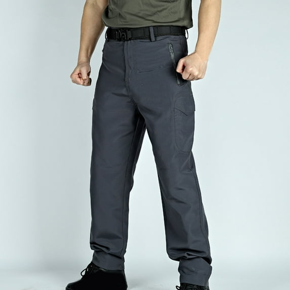 Ayfxijin Work Pants for Mens Fashion Solid Multiple Pockets Multi Multifunctional Work Trousers Pants