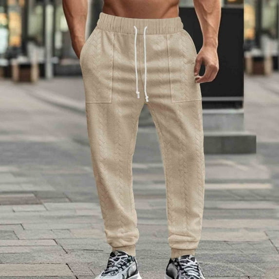 Ayfxijin Work Pants for Work Pants for Men,Man Solid-Color Casual Multi-pocket Zipper Button Work Pants Full Length Pants