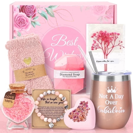 Ayieyill Gift Baskets Set for Women and Graduation Gift, Holiday Gifts for Women, 10 Pack, Pink