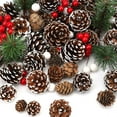 thumbnail image 1 of Ayieyill 115Pcs Christmas Pine Cones, Mixced Snowflake Ornaments and Berry Pine Branch Set, 1 of 7