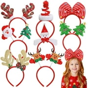 Ayieyill Christmas Headbands 8pcs Holiday Headbands Christmas Hair Accessories Christmas Decorations