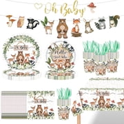 Ayieyill 170Pcs Happy Birthday Decorations Kit, Birthday Party Supplies Set for 24 Guests, Includes Plates and Cups and Napkins Straws Sets