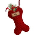 thumbnail image 1 of Ayieyill 18 Inch Dog Christmas Stocking, Bone Shape Stocking Christmas for Dog, Large Pet Stockings Hanging Christmas Decorations (Red Plaid), 1 of 7