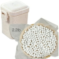 Ayieyill 2.2Lb Ceramic Pie Weights for Baking, Pie Beads for Pan Tart Pan Reusable 10mm Bake Pastry Baking Beans Cake Pie Crust Weights with Wheat Straw Container (35 oz Total)