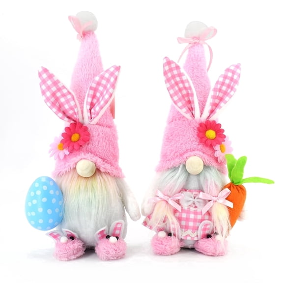 Ayieyill 12.2’ Easter Gnomes, Indoor Easter Decoration for The Home, Easter Decor Flocked Bunny Gnome Plush (2Pcs)