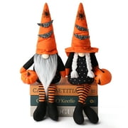 Ayieyill 2 Pack Halloween Gnomes Plush Decor, Halloween Gnome Decoration Gifts, Handmade Tomte Swedish Gnome Nisse Scandinavian Gnomes Orange