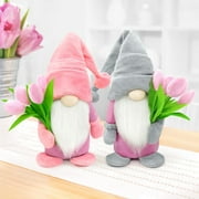 Ayieyill 2 Pcs 15 inches Mother's Day Gnomes Plush Decor Mothers Day Gifts - Spring Gnomes Decor Tulip Mom Gnomes Tomte Elf Decorations Birthday Gifts for Mom Girlfriend Wife Grandmother