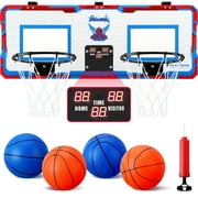 Ayieyill Indoor Basketball Hoop for Kids, 2 Player Mini Basketball Hoop for Door with 4 Balls