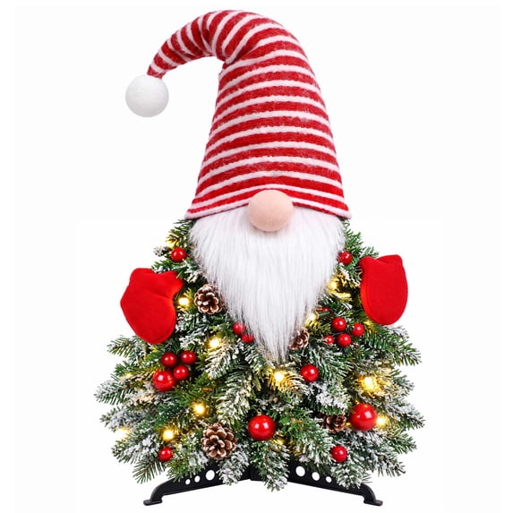Ayieyill Tabletop Christmas Tree, Lighted Christmas Tree Decor with Timer, Battery Operated Pre‑Lit Decor for Mantel, Fireplace, Table, Shelf Indoor Christmas Decor