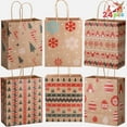 thumbnail image 1 of Ayieyill 24pcs Christmas Kraft Gift Bags with Handle, Christmas Paper Gift Treat Bags Bulk, Goodie Bags for Holiday Decor, 1 of 8