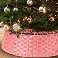 thumbnail image 1 of Ayieyill 26 Inch Christmas Tree Collar, Christmas Tree Skirt Cover for Christmas Tree Decorations | Wooden | Pink, 1 of 7