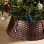 Ayieyill 28 Inch Christmas Tree Collar, Metal Christmas Tree Skirt, Water Base Protection, Bronze