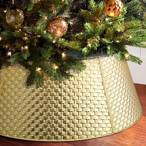 Ayieyill 28 inch Christmas Tree Collar, Christmas Tree Skirt for Christmas Tree Decorations | Metal
