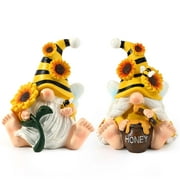 Ayieyill 2PCS Bumble Bee Spring Gnome Decorations Honey Bee Gnomes Ornaments World Bee Day  (Yellow 3.54 H）