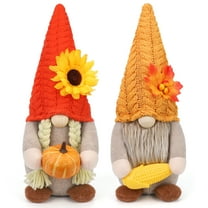 Ayieyill 2Pack Thanksgiving Gnomes Fall Decorations Gnomes Hold Pumpkin Corn, Mr and Mrs Swedish Tomte Gnome Doll Autumn Harvest Thansgiving Decor