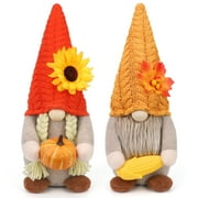 Ayieyill 2Pack Thanksgiving Gnomes Fall Decorations Gnomes Hold Pumpkin Corn, Mr and Mrs Swedish Tomte Gnome Doll Autumn Harvest Thansgiving Decor