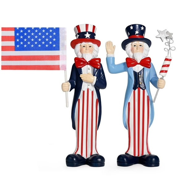 Ayieyill 2Pcs 4th of July Gnomes Decorations, Patriotic Fourth of July decorations(Red White and Blue )