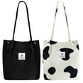 thumbnail image 1 of Ayieyill 2pcs Corduroy Tote Bag for Women,Cute Tote Bags, Shoulder Handbags School Shopping Bag for Girls Women for Mother's Day Gift, 1 of 8