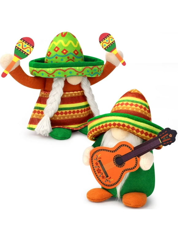 Ayieyill 2pcs Pinatas Mexican Gnomes Cinco de Mayo Decorations Tomte for Mexican Taco Tuesday, Gnomes Plush Mexican Decor, Cinco de Mayo Decorations Themed Party Supply Sets
