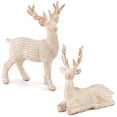 thumbnail image 1 of Ayieyill 2pcs Reindeer Christmas Decoration Resin Reindeer Decor for Christmas Table Decor Christmas Figurines, 1 of 9