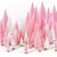 thumbnail image 1 of Ayieyill 30Pcs Mini Christmas Trees Artificial Bottle Brush Trees with Wooden Base Christmas Decorations, 1 of 9