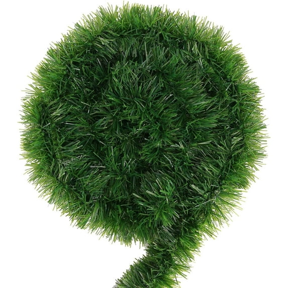 Ayieyill 33ft Tinsel Garland Hanging Christmas Tree Garland for Christmas Tree Decorations Indoor, Green