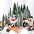 thumbnail image 1 of Ayieyill 35Pcs Mini Christmas Trees Bottle Brush Trees with Pine Cone Snow Powder, Christmas Village Sets, 1 of 7